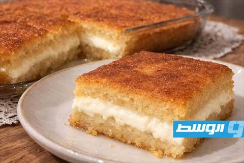 بسبوسة بدقيق السميد والقشدة