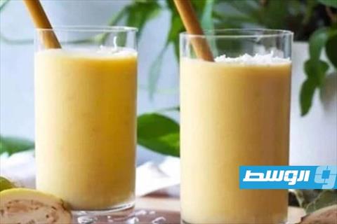 عصير الجوافة بالحليب والنعناع